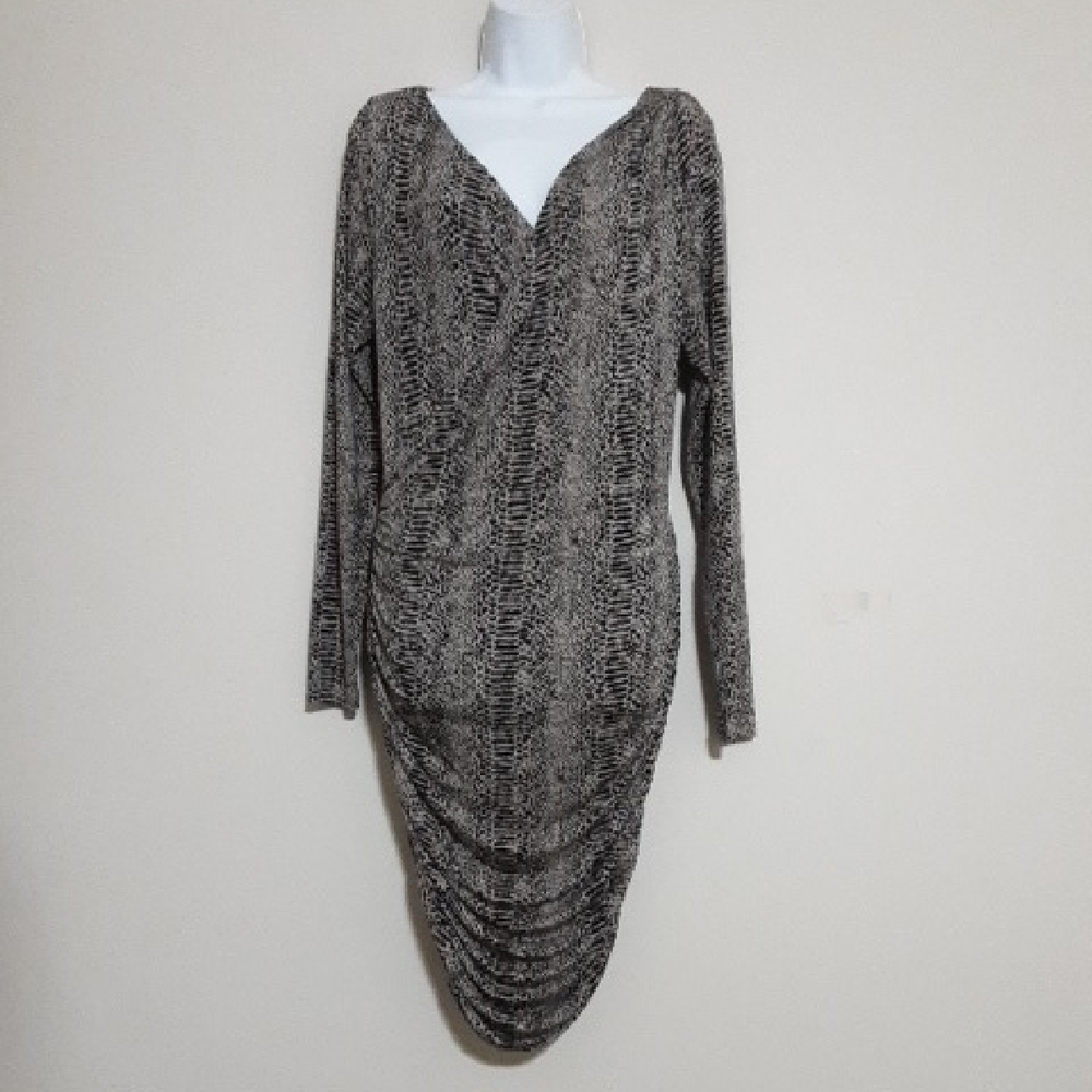 TART Elegant Black and Tan Women's Maternity Dress Rushed M soft Stretchy Casual